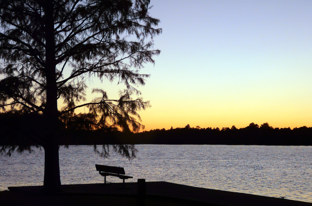 Prestwood Lake at dusk.