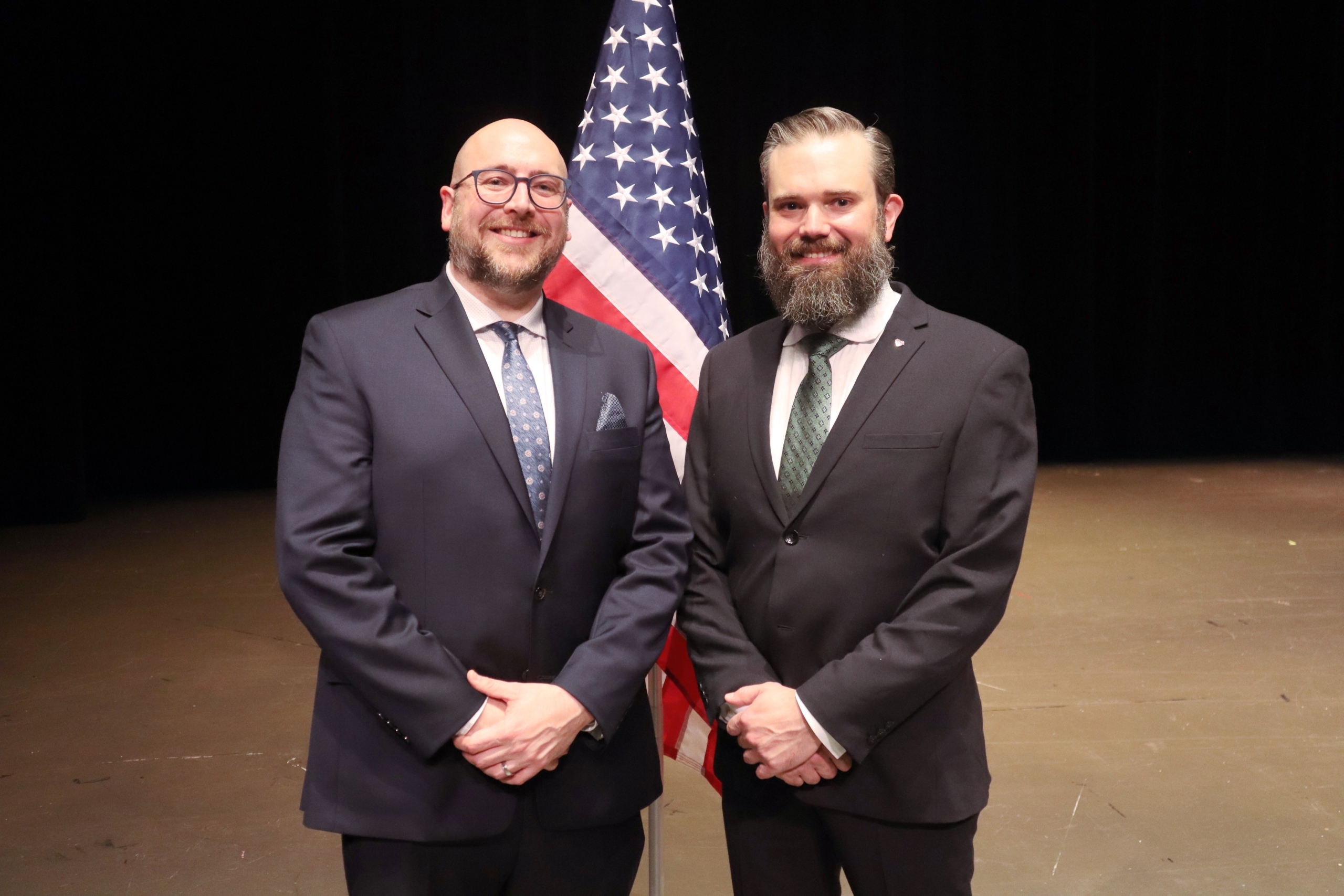 Manager Daniel Moore and Mayor Casey Hancock at the State of the City Address in February 2023.